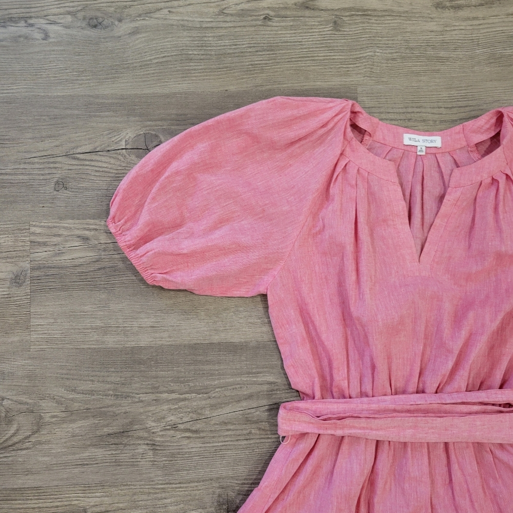 Willa Story Linen Midi Dress Size Small - Picture 4 of 16